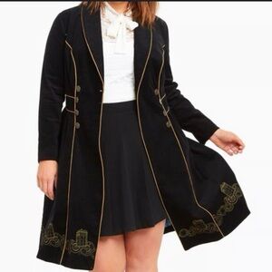 BBC exclusive Tórrid collection.Black Women's Blazer with Gold Embroidery